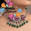 Green Pearl Designer Matte Silver Chocker Necklace Green Pearl Designer Matte Silver Chocker Necklace