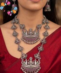 Lakshmi Designer Oxidised Matte Finished Semi Bridal Combo Set
