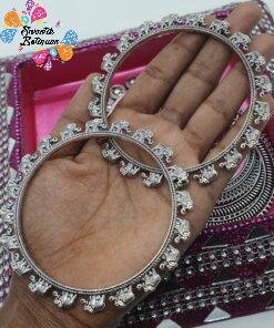 Silver Oxidised Bangle set