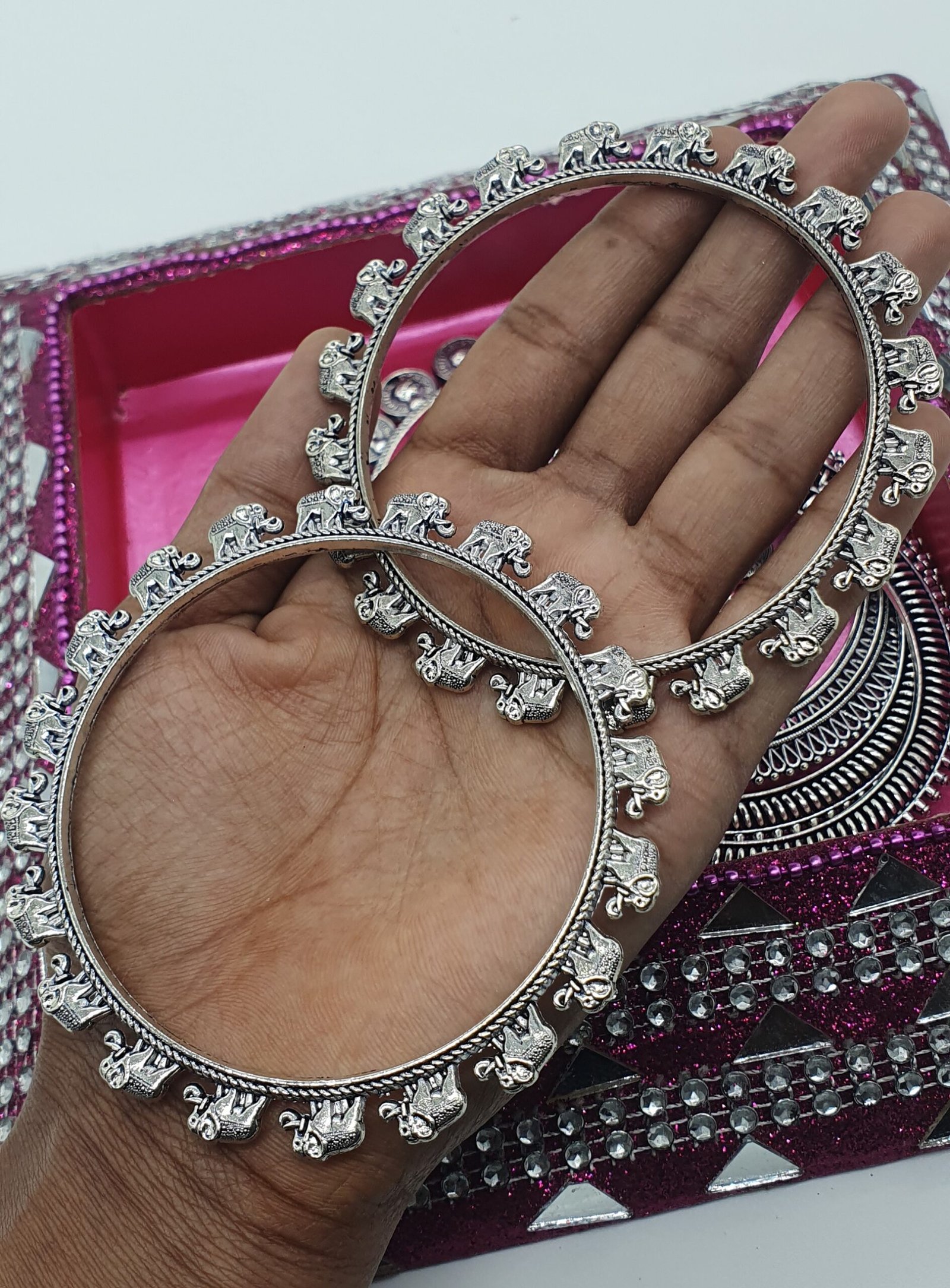 Silver Oxidised Bangle set Silver Oxidised Bangle set