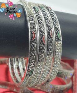 Silver Oxidised Bangle set Silver Oxidised Bangle set