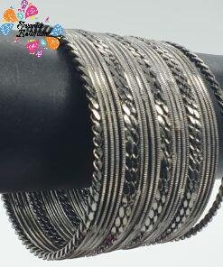 Oxidized Black Silver Bangles