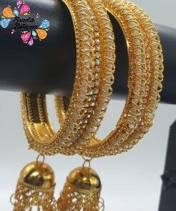 Jhumkas Type Oxidised Gold Bangles