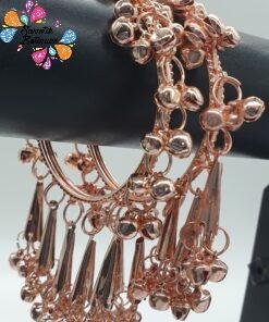 Oxidised Rose Gold Bangles with Hangings