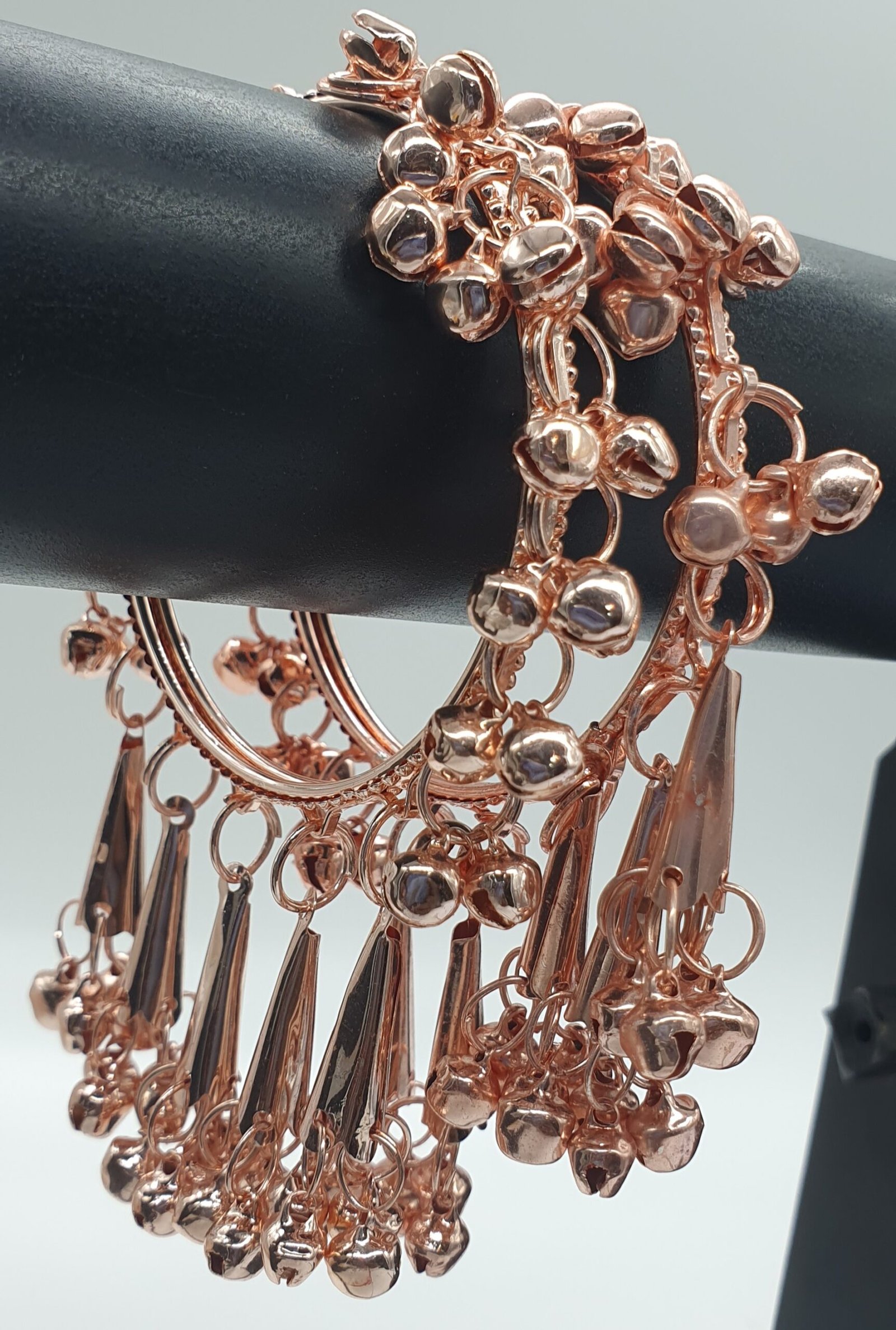 Oxidised Rose Gold Bangles with Hangings