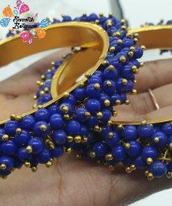 Gold & Blue Pearl Bangles
