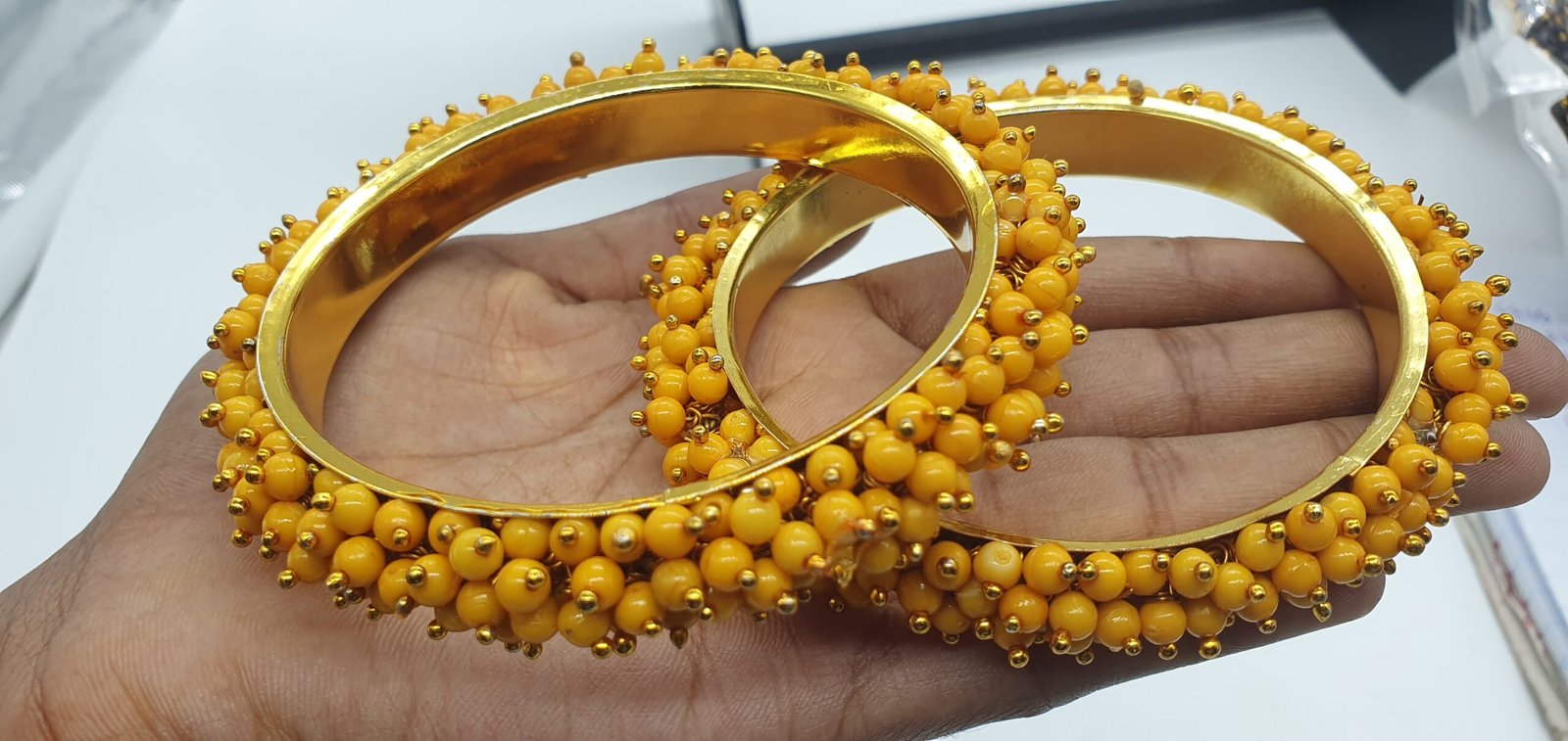 Gold & Yellow Pearl Bangles Gold & Yellow Pearl Bangles