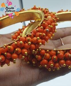 Gold & Orange Pearl Bangles