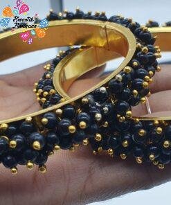 Gold & Black Pearl Bangles