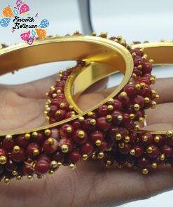 Gold & Brown Pearl Bangles