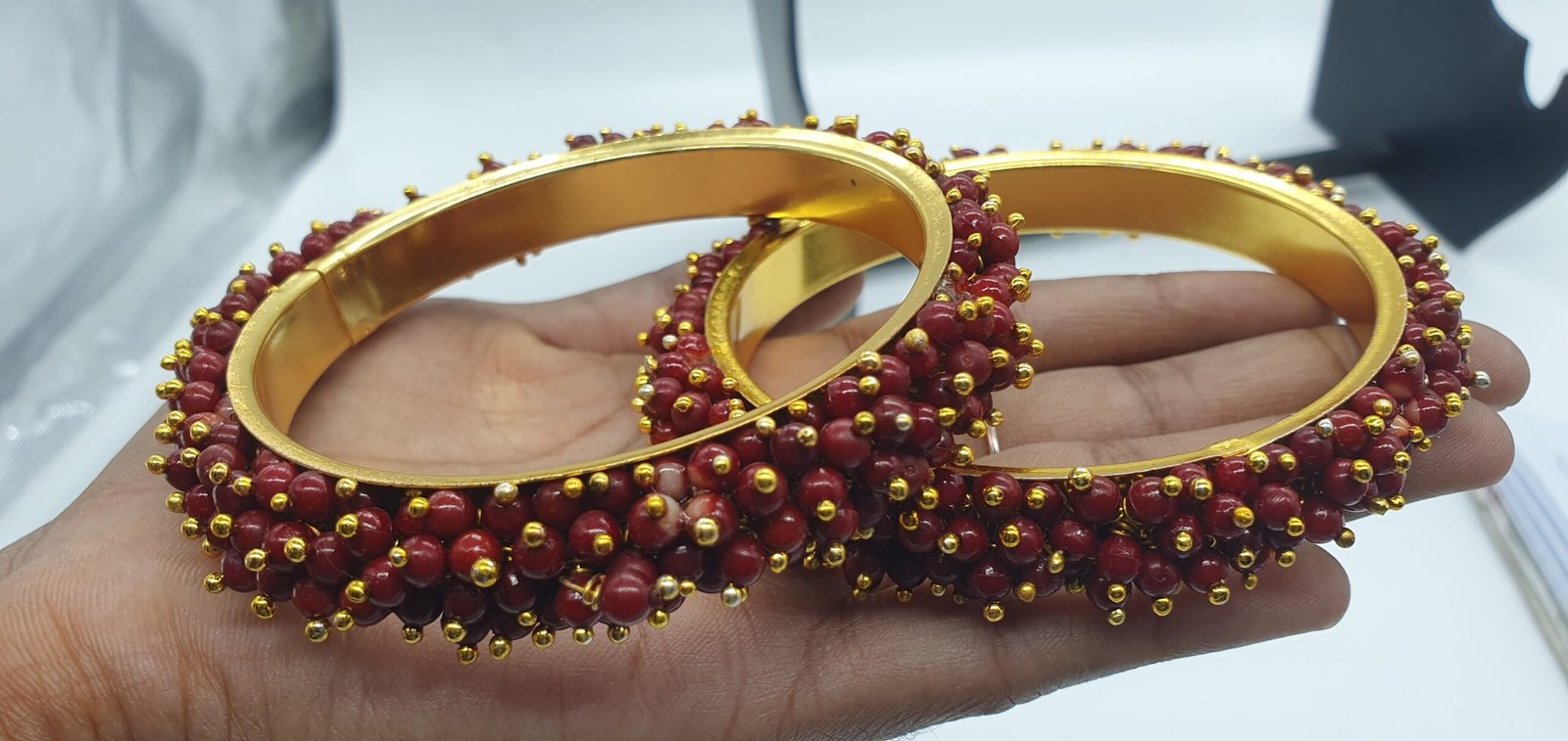 Gold & Brown Pearl Bangles Gold & Brown Pearl Bangles