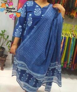 Blue and White Colour Full Set Shalwar Ready Made