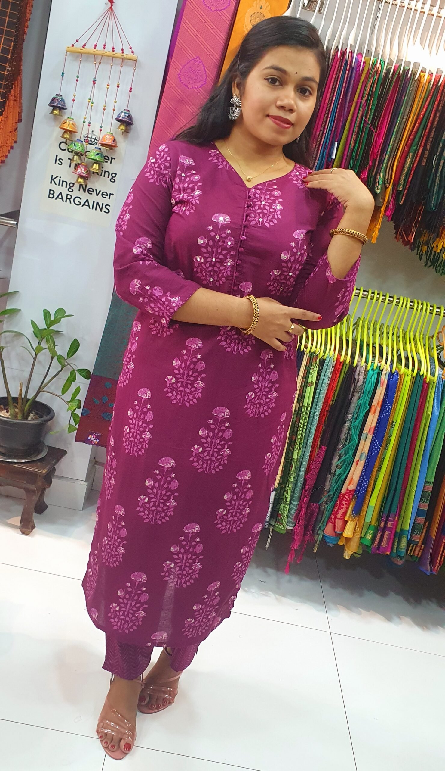 Purple and White Colour Full Set Shalwar Ready Made - Image 4