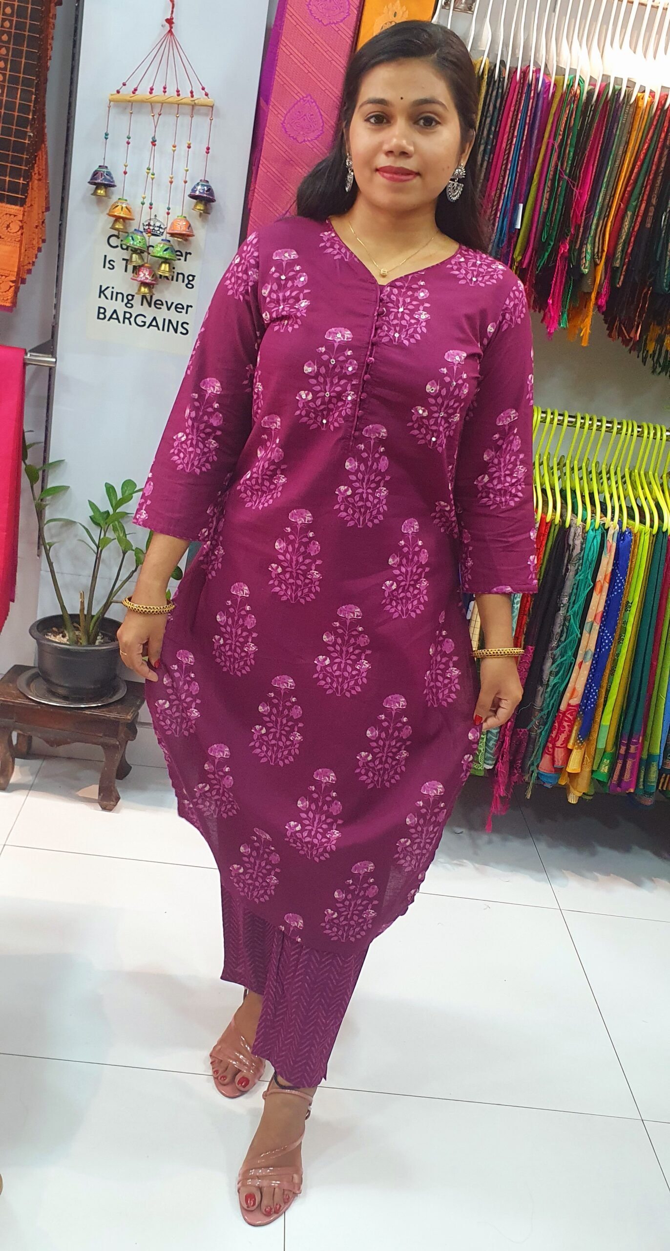 Purple and White Colour Full Set Shalwar Ready Made - Image 3