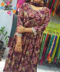 Magenta and Purple Colour Mixed Alya Cut Kurthi Magenta and Purple Colour Mixed Alya Cut Kurthi