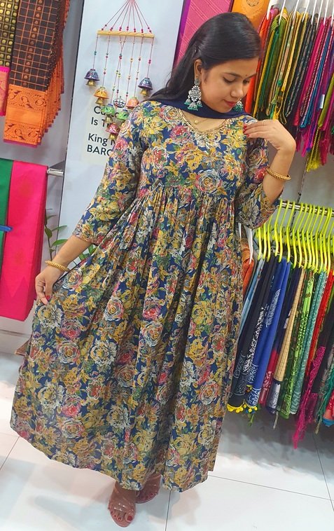 Yellow andPink Colour Mixed Alya Cut Kurthi Yellow andPink Colour Mixed Alya Cut Kurthi