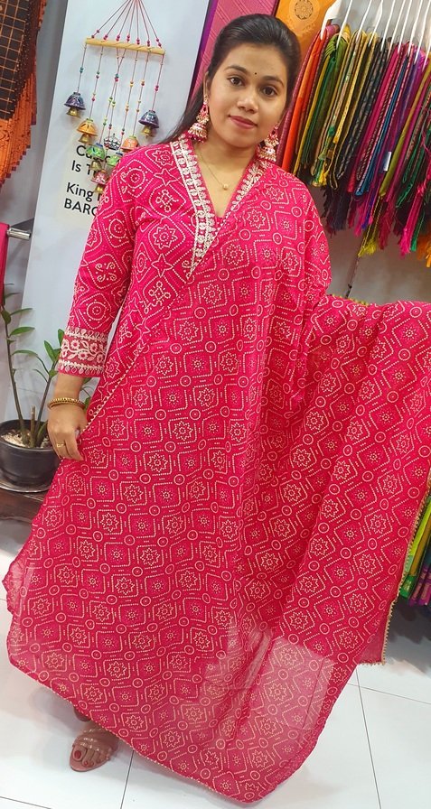 Pink and White Colour Full Set Shalwar Ready Made