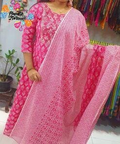 White and Pink Colour Full Set   Shalwar Ready Made