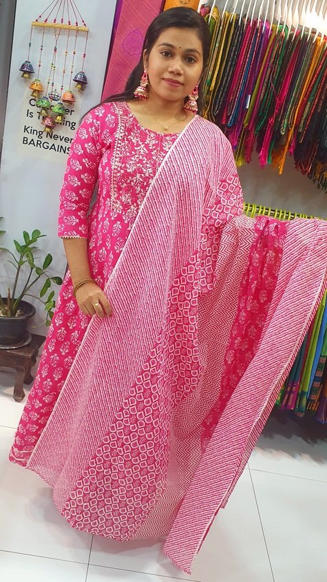 White and Pink Colour Full Set Shalwar Ready Made