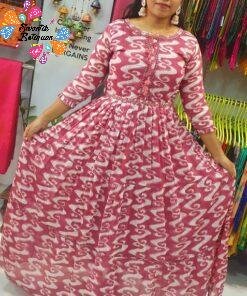 White and Pink Embroidery Frock Style Kurthi White and Pink Embroidery Frock Style Kurthi