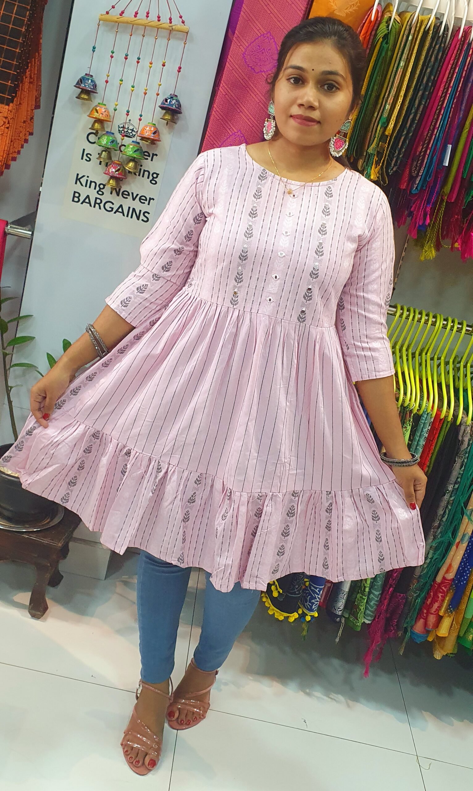 Baby Pink Colour Short Kurthi Baby Pink Colour Short Kurthi