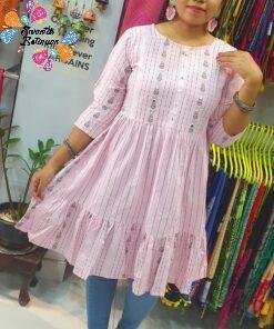 Baby Pink Colour Short Kurthi Baby Pink Colour Short Kurthi