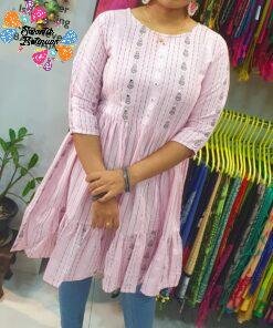Baby Pink Colour Short Kurthi Baby Pink Colour Short Kurthi
