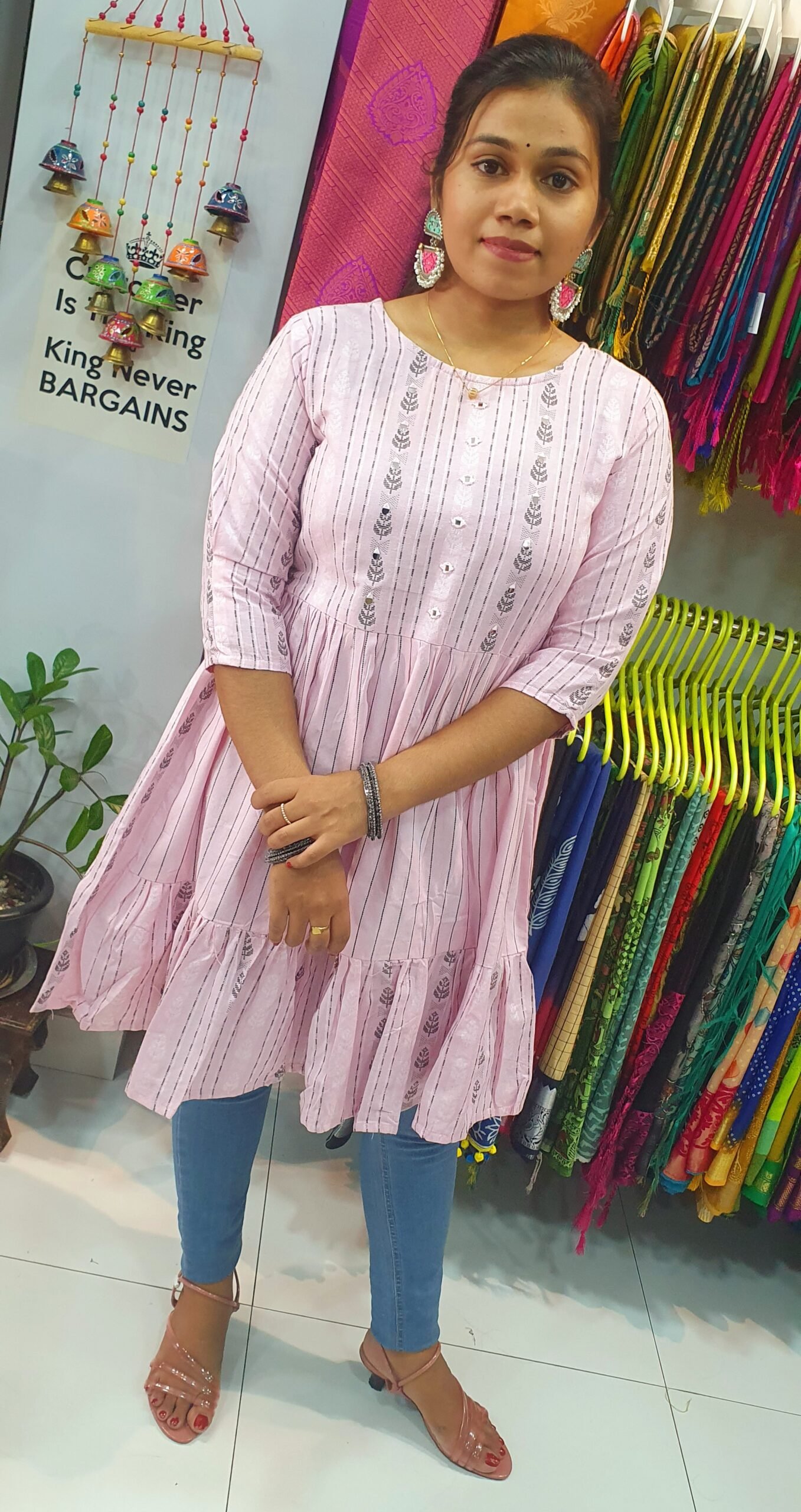 Baby Pink Colour Short Kurthi Baby Pink Colour Short Kurthi - Image 2
