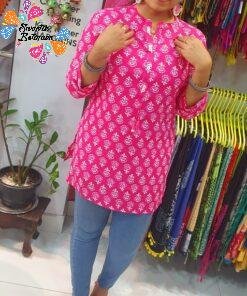 Pink Colour Short Kurthi Pink Colour Short Kurthi