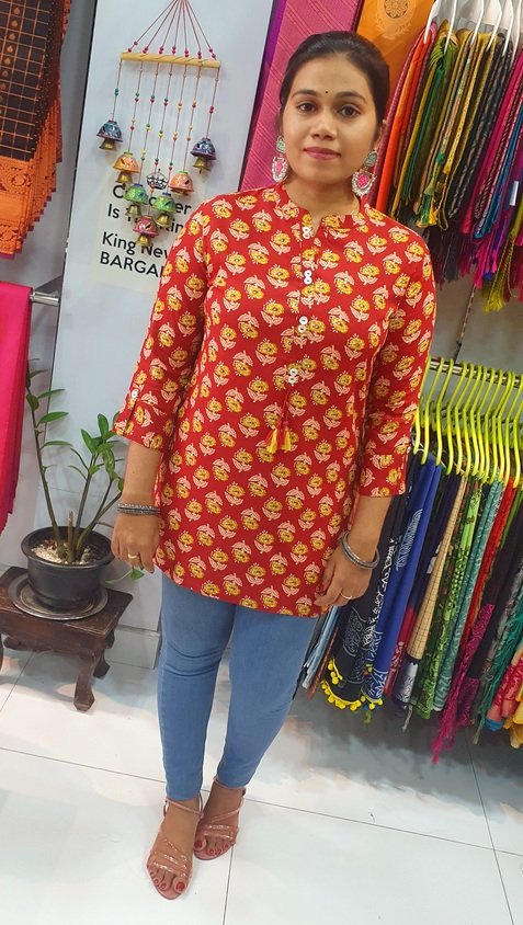 Brown Colour Short Kurthi - Image 2