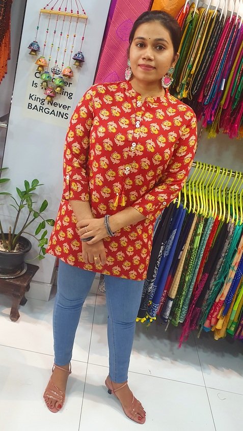 Brown Colour Short Kurthi - Image 3