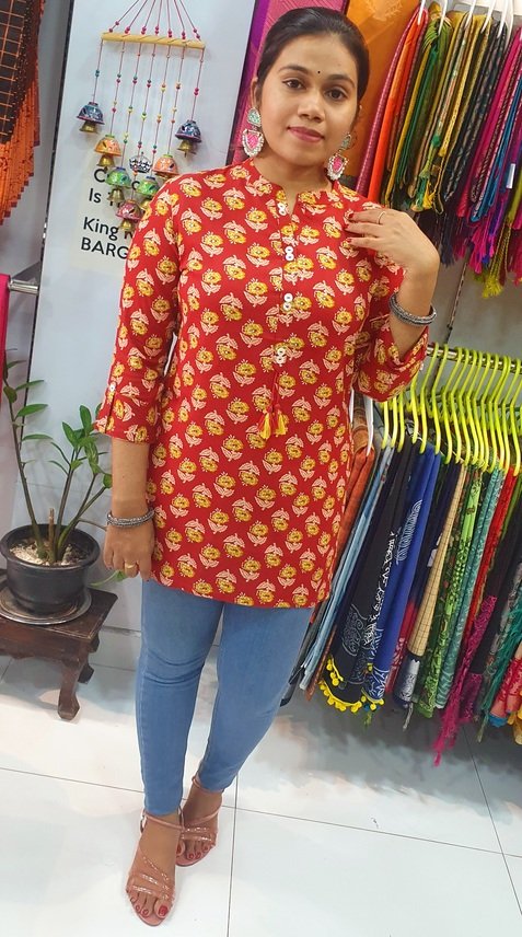 Brown Colour Short Kurthi - Image 5