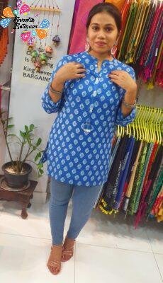 Blue Colour Short Kurthi