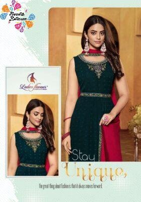 Designer Green Frock Style Women  Kurthi with Pink Plaza Pant