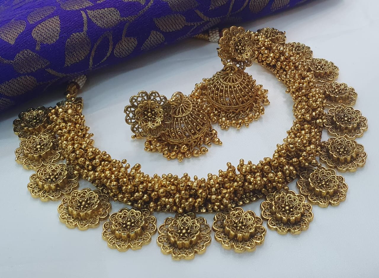 Flower Designer Matte Finished Necklace Flower Designer Matte Finished Necklace