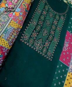 Dark Green Colour Fancy Swaroski Work Unstitch Salwar Kameez With Cotton Digital Print Dupatta Dark Green Colour Fancy Swaroski Work Unstitch Salwar Kameez With Cotton Digital Print Dupatta