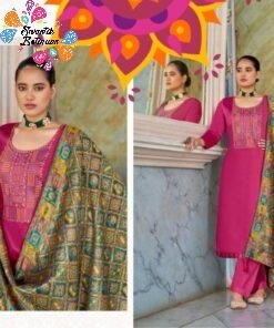 Pink Colour Embroider Shalwar Suit Material
