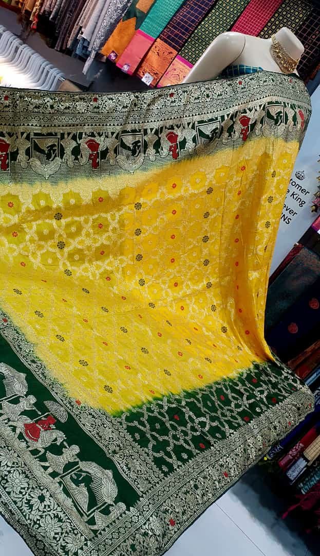 Yellow Colour Premium Banarasi Silk Saree