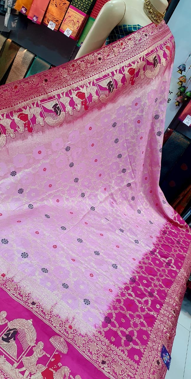 Pink Colour Premium Banarasi Silk Saree - Image 2