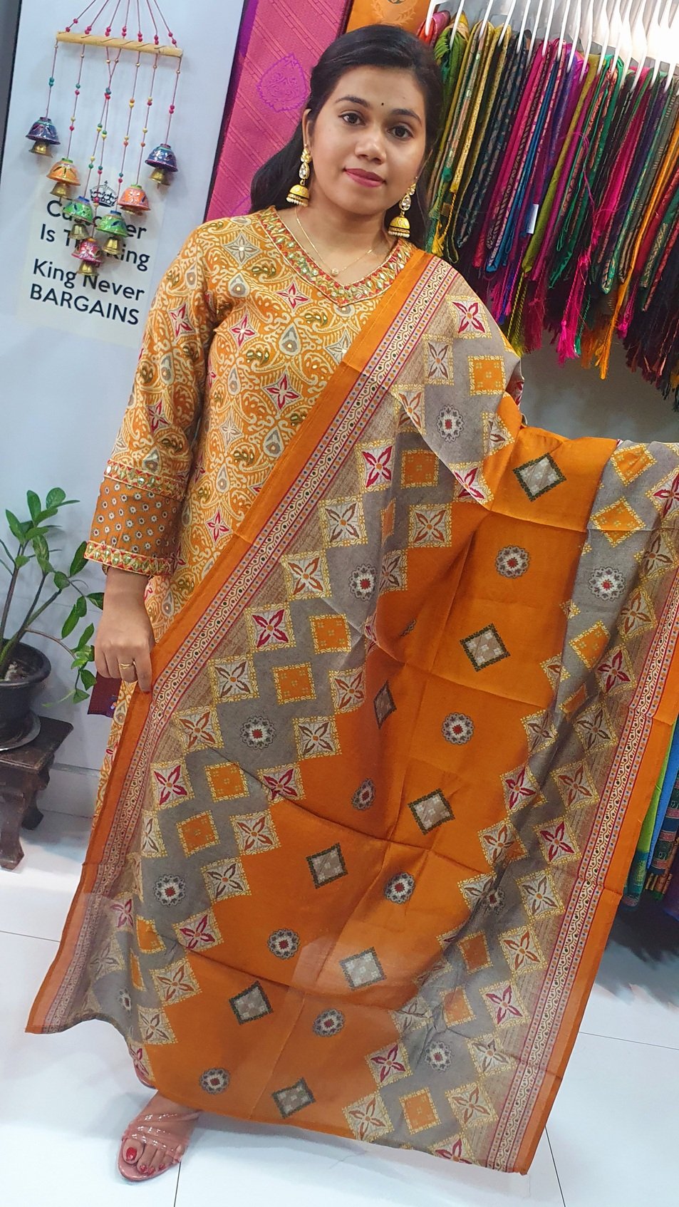 Yellow and Gold Colour Full Sets Shalwar Ready Made