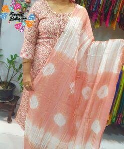 Pink and White Colour Full Sets Shalwar Ready Made