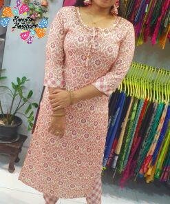 Pink and White Colour Full Sets Shalwar Ready Made