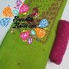 Apple Green and Pink Colour Peacock Aari Work Designer Shalwar Material