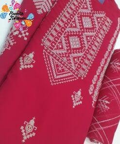 Alternative view of Dark Pink and White Colour Shalwar Material