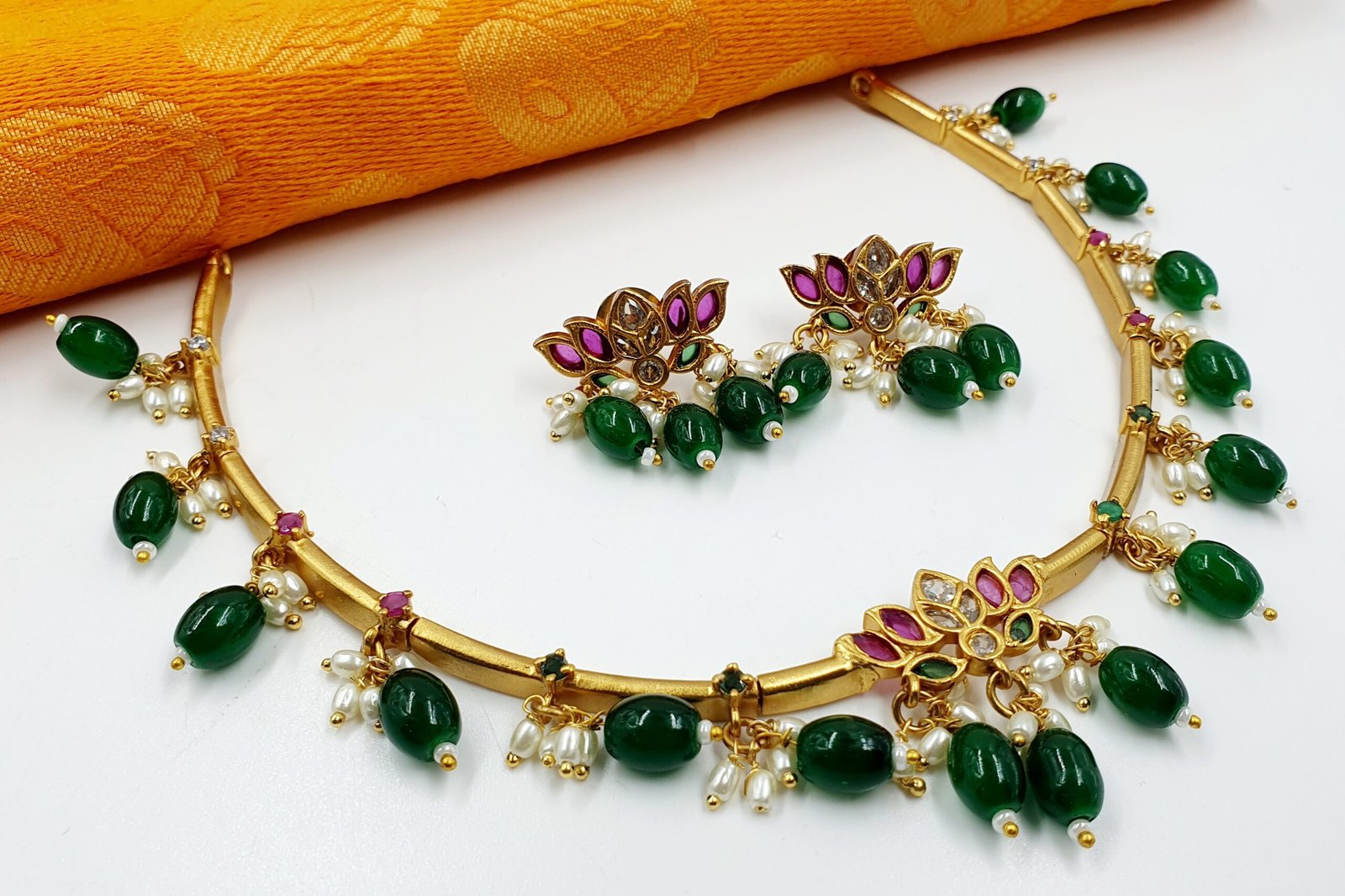 Flower Designer Matte Finished Necklace Flower Designer Matte Finished Necklace