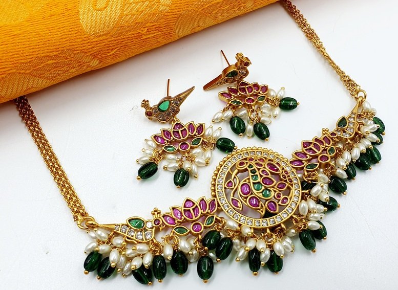 Flower Designer Matte Finished Necklace Flower Designer Matte Finished Necklace