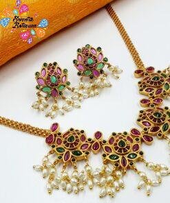 Flower Designer Matte Finished Necklace