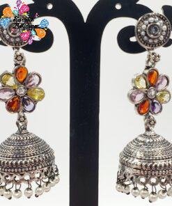 Oxidised Silver Jhumkha