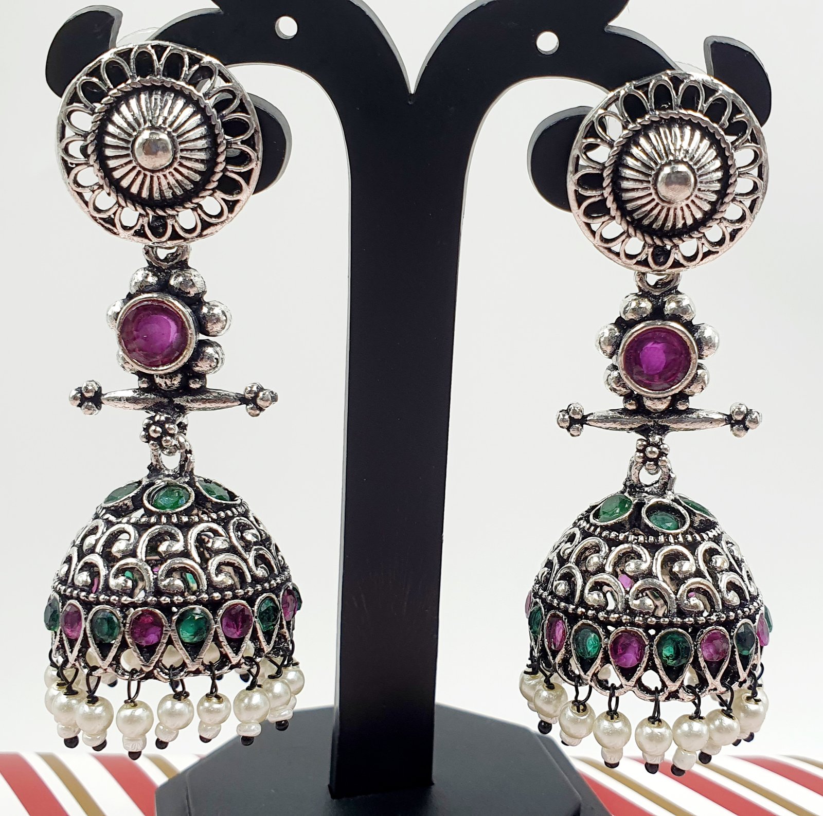 Oxidised Silver Jhumkha Oxidised Silver Jhumkha - Image 2