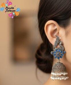 Oxidised Silver Jhumkha